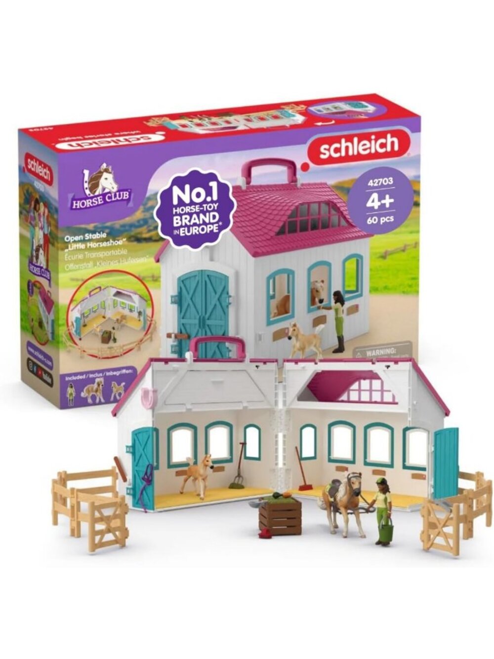 60Pc Open Stable Playset - Horse Club Toy for Kids 5+ | Fun & Interactive Play